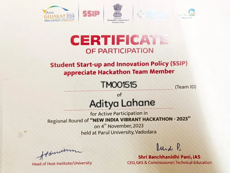 Hackathon Certificate